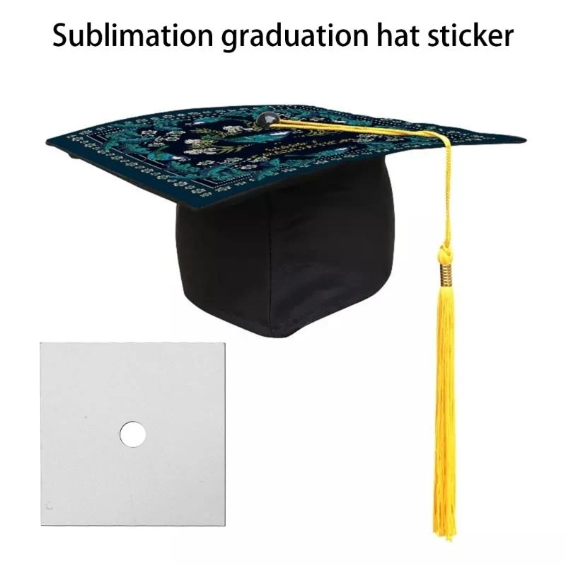 Sublimation Blind -Abschlusskappen Aufkleber Klasse 2024 Grad Caps Toppers C7AC