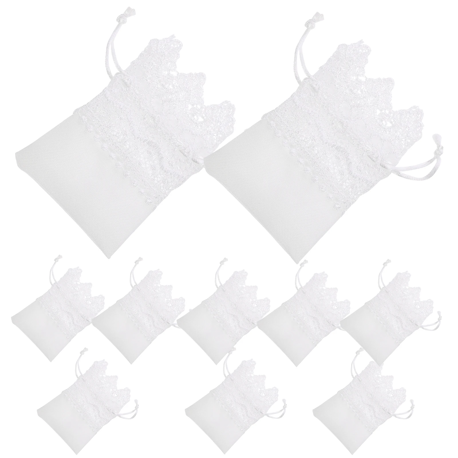 

10 Pcs Jewelry Bags Gift Drawstring Candy Wedding Party Favor Luxury Lace Pouches Storage Travel Business Sample Beads