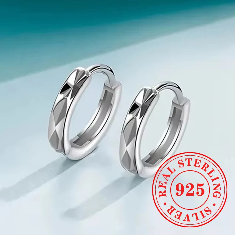 Huitan Unique Cut Arrow Designed 925 Sterling Silver Hoop Earrings for Women Dainty Exquisite Accessories Charms Wedding Jewelry