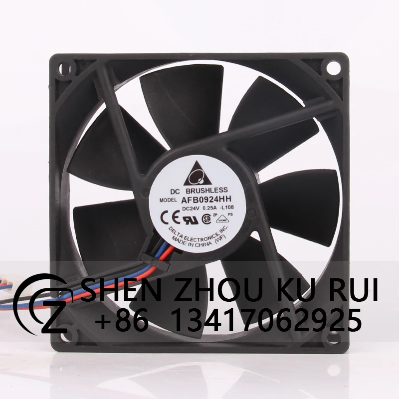 

AFB0924HH Case Fan Dual Ball Bearing for Delta 92*92*25.4 mm 24V 0.25A 9025 Inverter Large Air Volume Cooling Fan