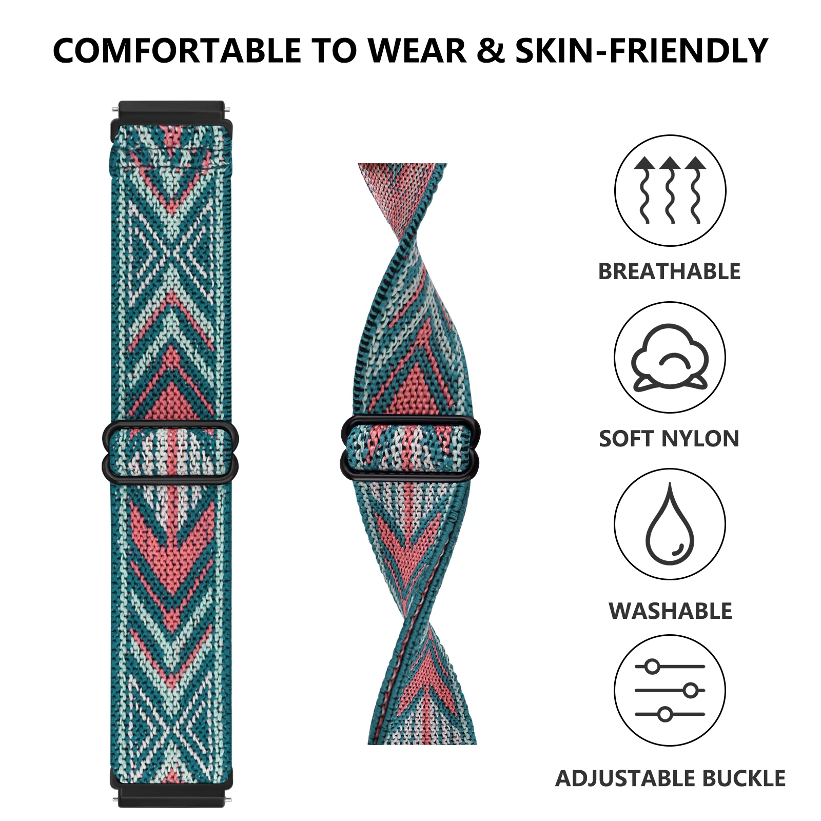 Nylon Strap For Garmin Venu /Vivoactive 3 Music/Vivomove HR Strap Bracelet Watchband For Garmin Forerunner 55 245 645 Music Band