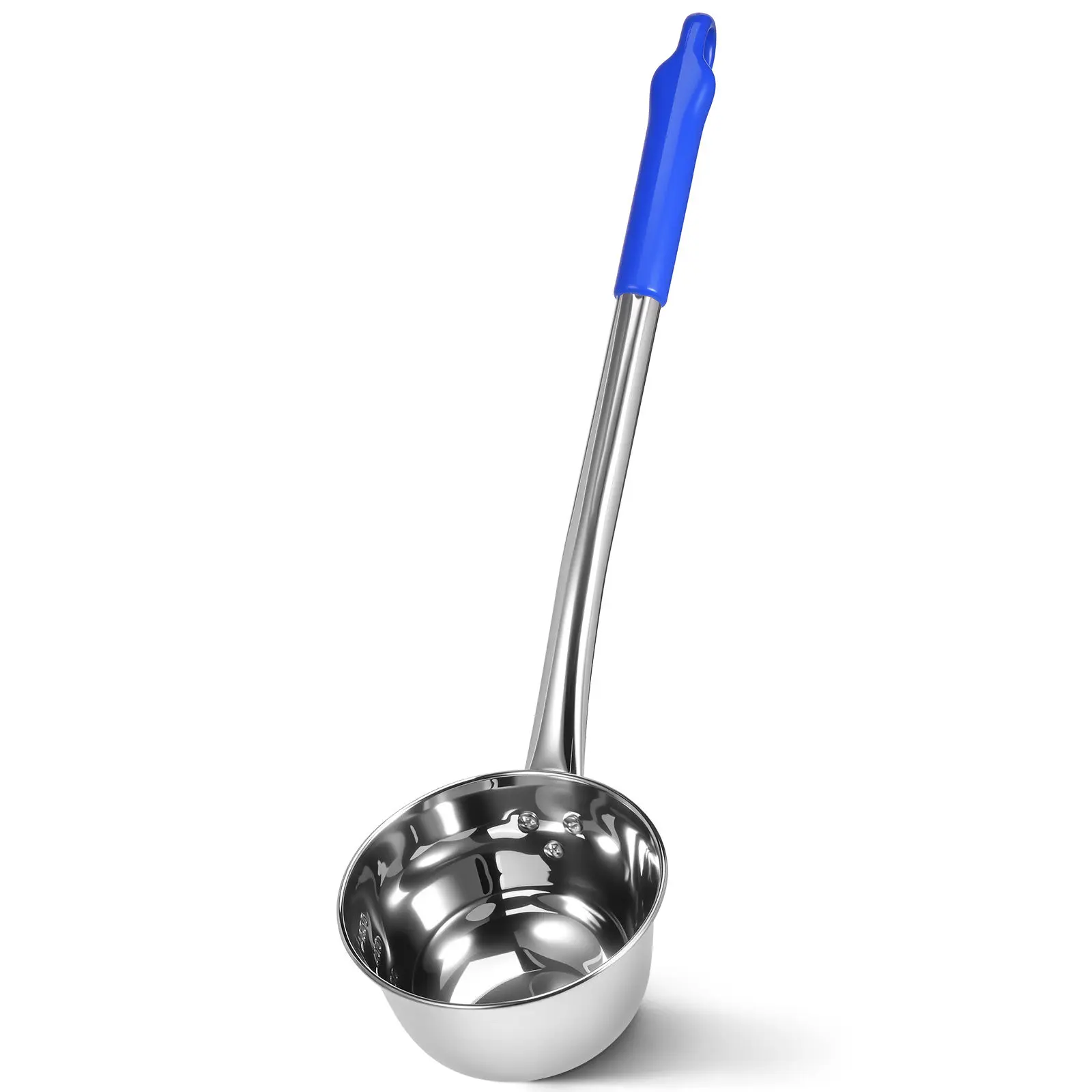 600Ml Long Handle Stainless Steel Water Dipper Kitchen Ladle Hanging Hole Soup Gravy Mixing Serving Spoon for Cooking