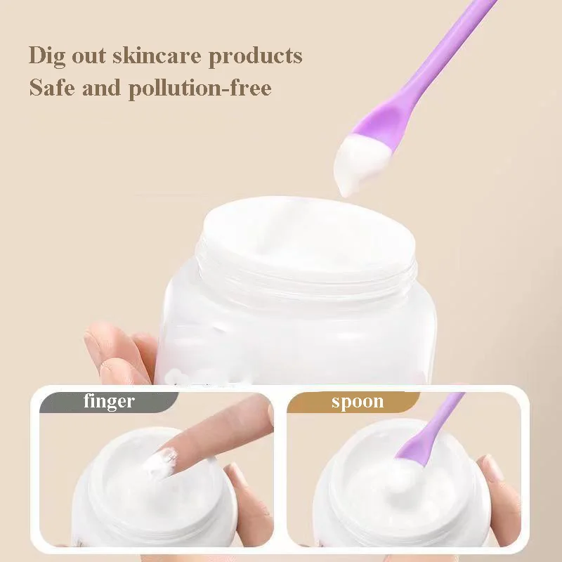 2 in 1 Silicone Scoop Scraper Set Cosmetic Liquid Foundation Face Cream Spoon Scraping Face Skin Beauty Care Tools Wholesale