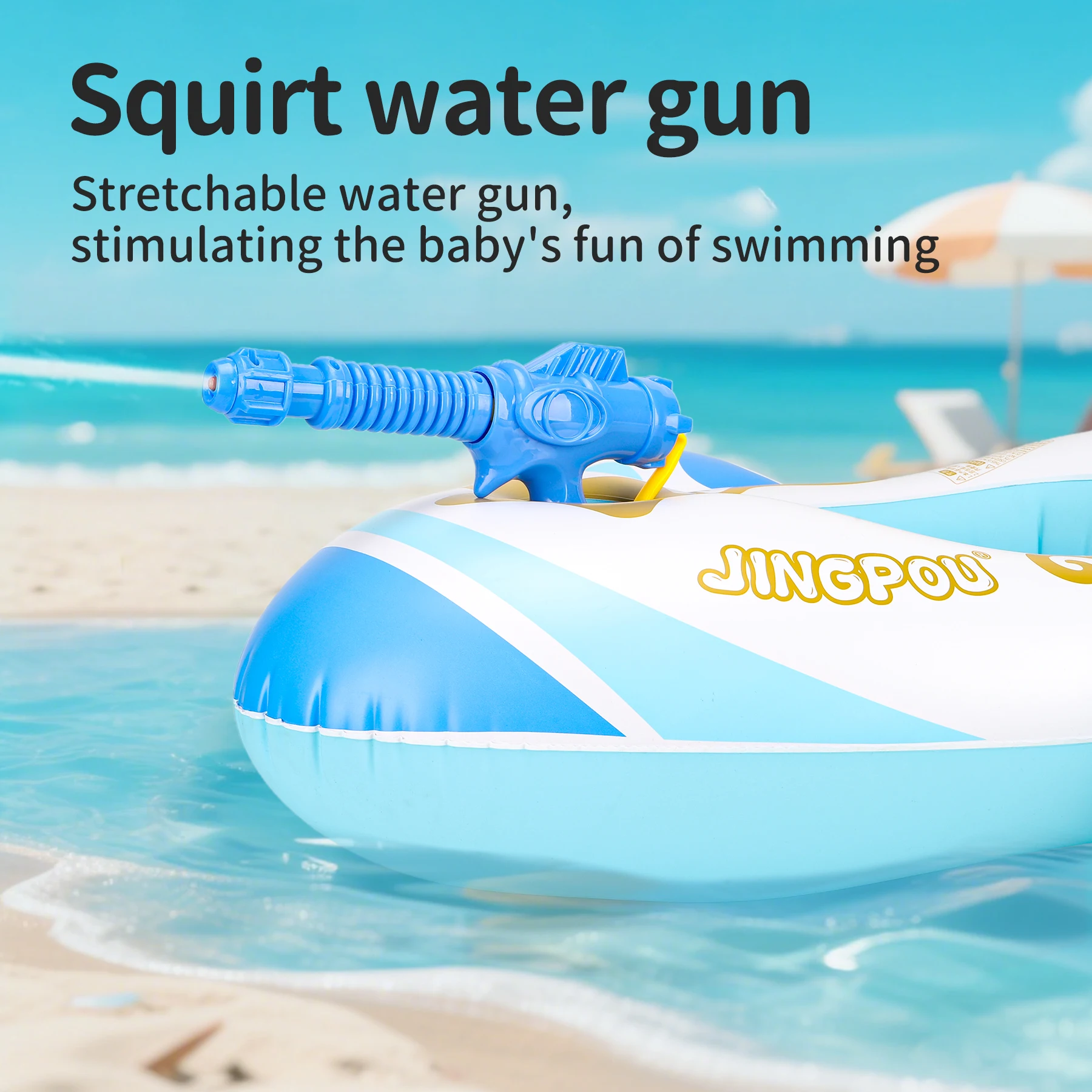 Swimbobo Blue Kids Vliegtuig Zwemstoel Float Ring Opblaasbaar Drijvend Voor Zomer Zwemboot Cirkel Baden Waterpistool Speelgoed