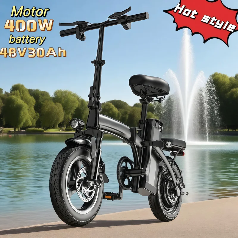 

14-inch foldable ebike 400W high-efficiency brushless motor explosion-proof wire vacuum tire urban power