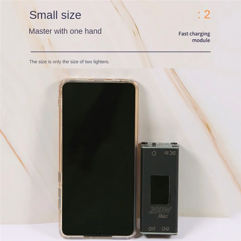 

SUNRI-200W Настольный зарядный прибор 1,14 дюйма IPS-экран 24 В постоянного тока 55X25 мм к USB Type-C PD100W Дивертер-конвертер Телефон Ноутбук Быстрая зарядка