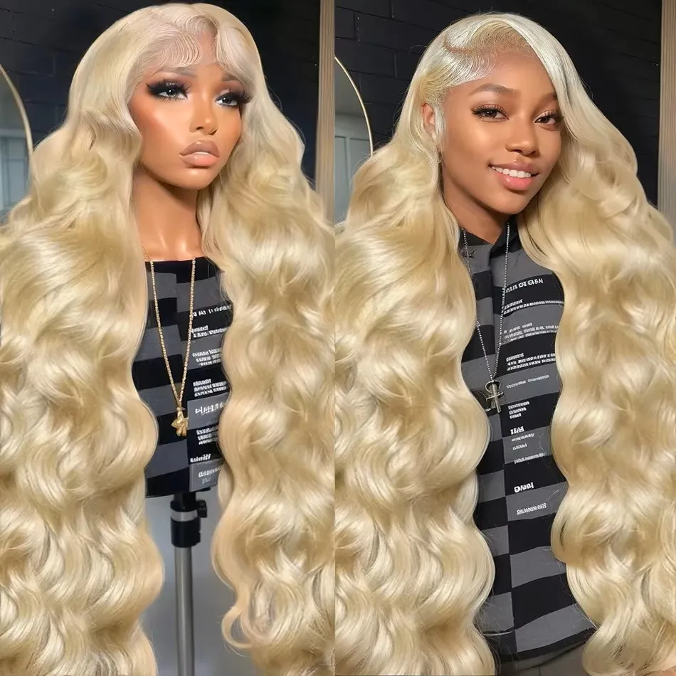 13x6 Body Wave 36 Inch 613 Honey Blonde Lace Frontal Human Hair Wig 200 Density Brazilian Color 13x4 Lace Front Wig For Women