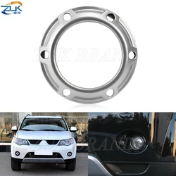 ZUK Silver Front Fog Light Cover Car Lamp Hood Foglight Foglamp Shell Bumper Trim Bezel For Mitsubishi Outlander 2008 2009 2010