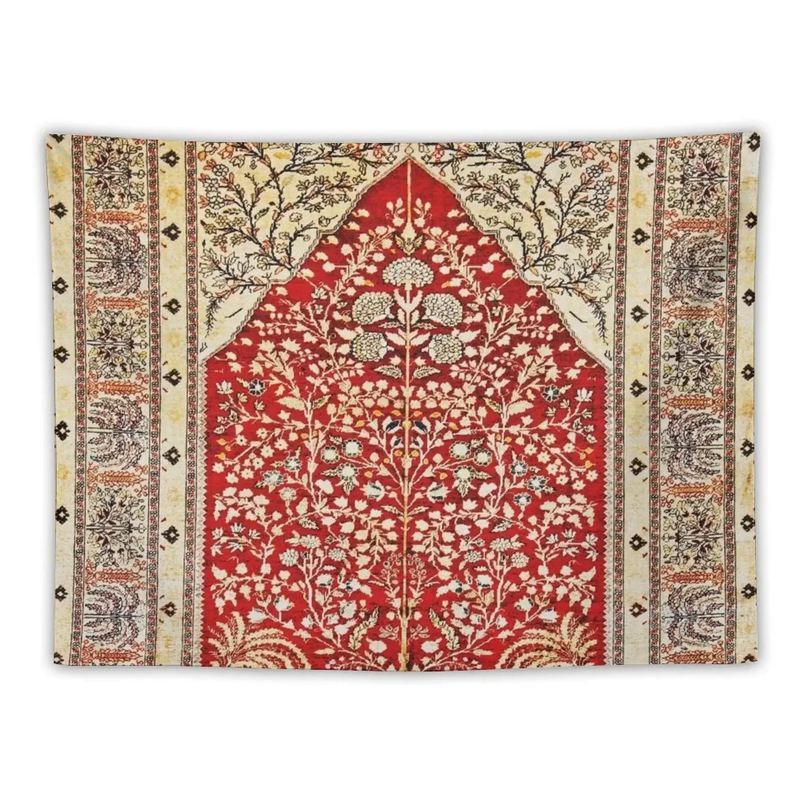 Antique Turkish Silk Rug Print Tapestry Wall Art Home Decorating Outdoor Decor Cute Decor Tapestry