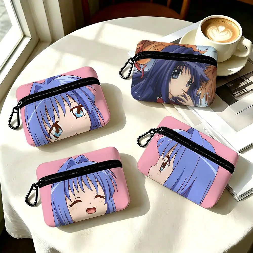 1pc Nayuki Minase Anime Characters Coin Purse With Carabiner Hook Portable Key Card Wallet Small Zipper Storage Pouch