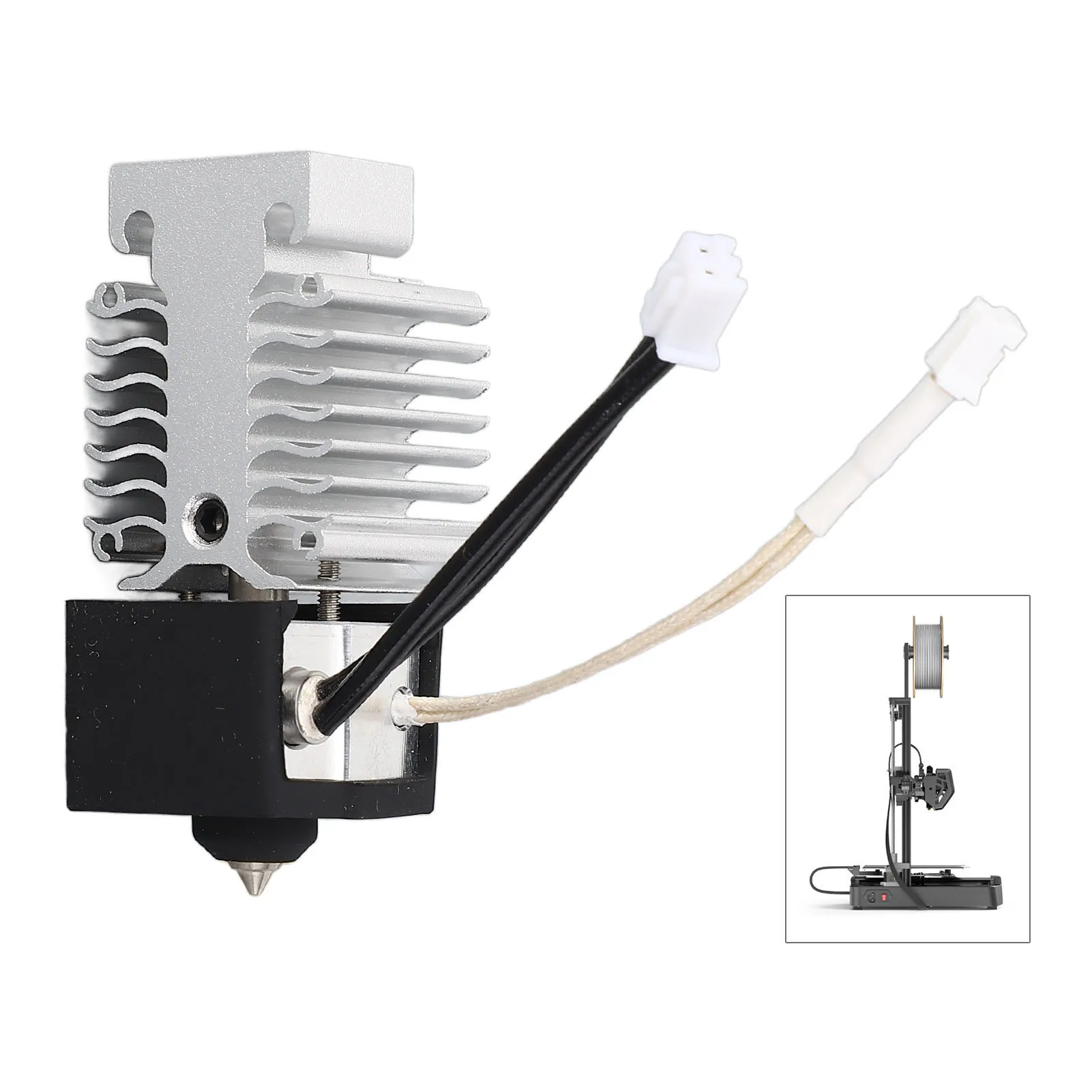 

3D Printer Ceramic Heating Block Kit Bimetal Throat Tube 0.4mm Copper Plated Nozzle 3D Printer Hotend Kit for Ender 3 V3 SE