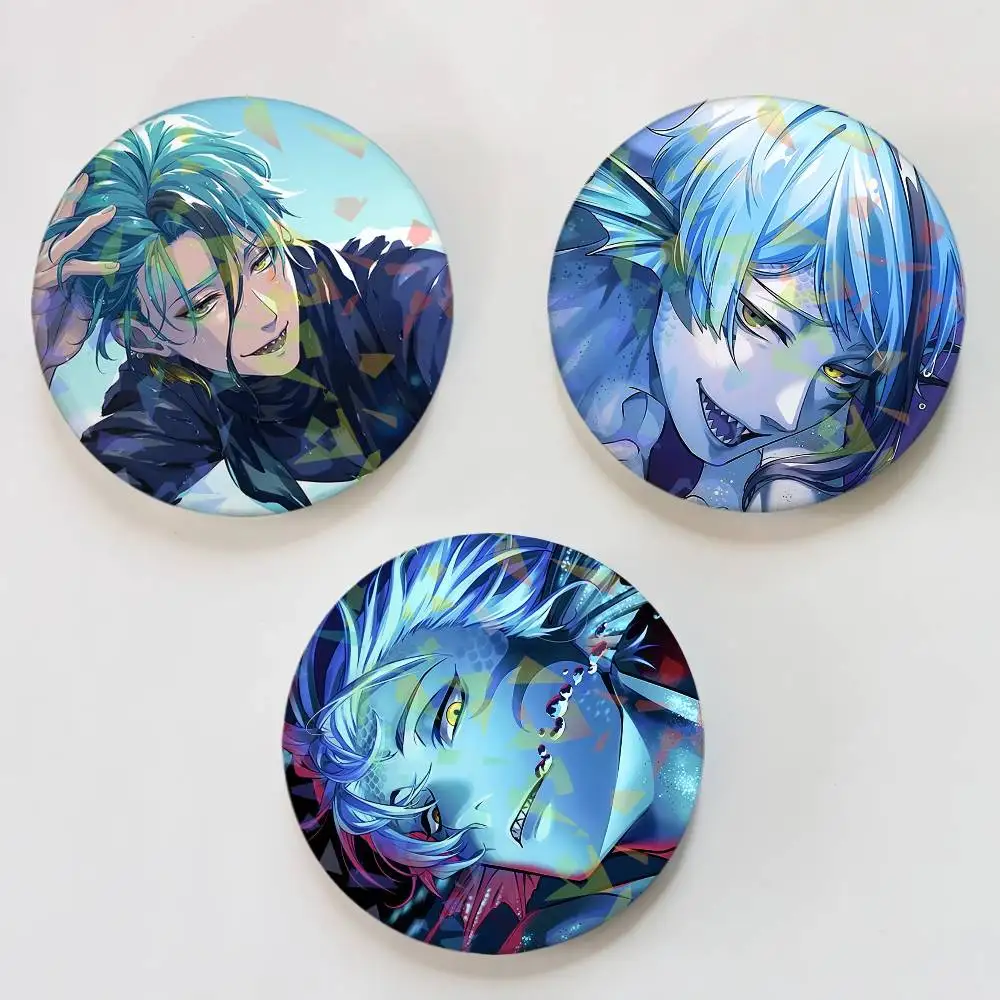 Jade Leech Game T-TWisTEd-WonDErlanD-D Round Badge Lapel Pins for Backpacks Briefcase Laser Brooch Clothes Gifts