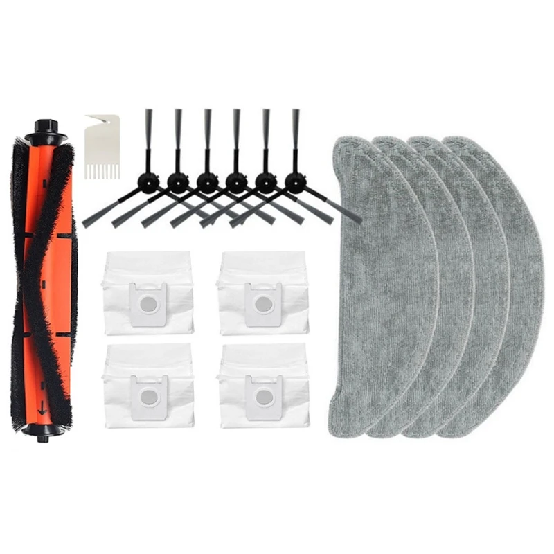 16Pcs Replacement Kit For Roidmi Eve Plus Robot Vacuum Washable Main Side Brush Mop Cloth Dust Bag Cleaning Brush