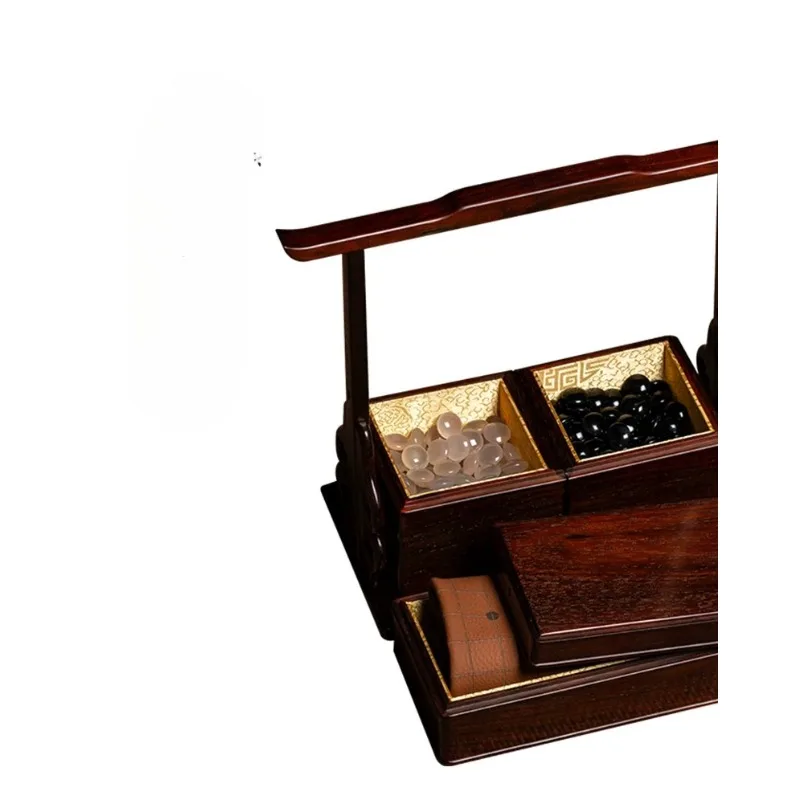 Go Gobang natural agate big red rosewood chess box leadership elders children birthday gift