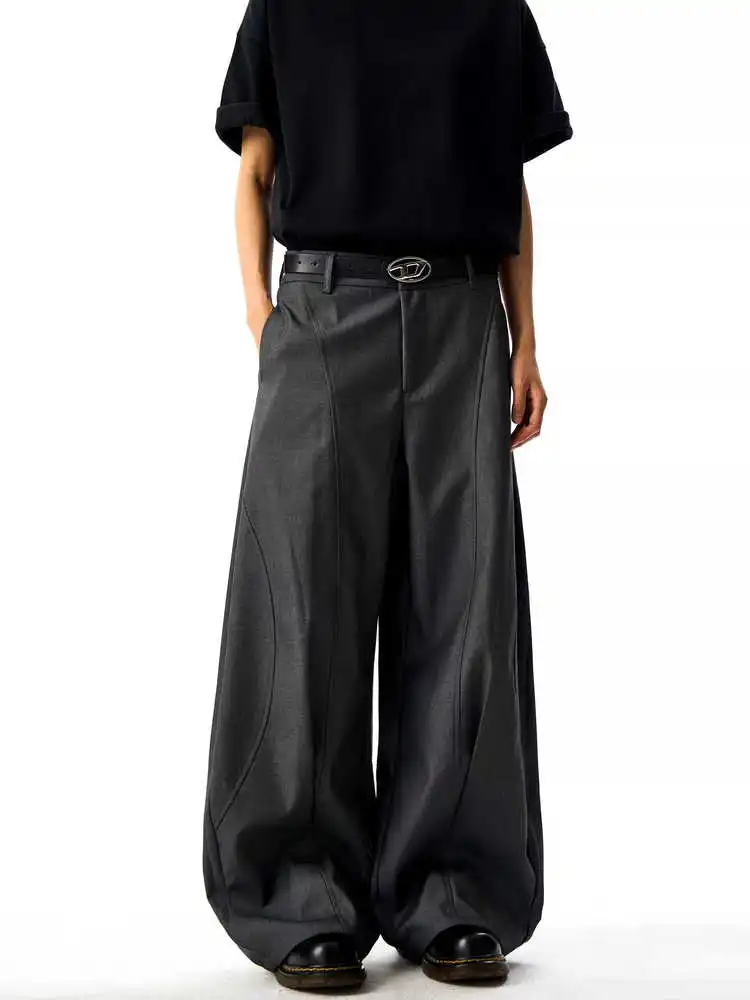 女性黒ゴシックだぶだぶのアーバンパンツオーバーサイズボーイフレンドスーツパンツ原宿日本 2000 年代スタイル Y2k エモヴィンテージズボン 2025