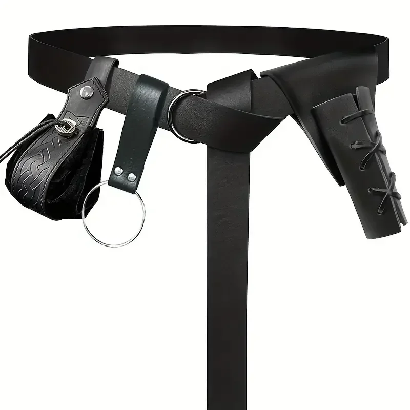 UYEE Medieval Belt Steam Leather Belt Glass Magic Bottle Cover  Halloween Cosplay  Role-playing Personalized Costume Props