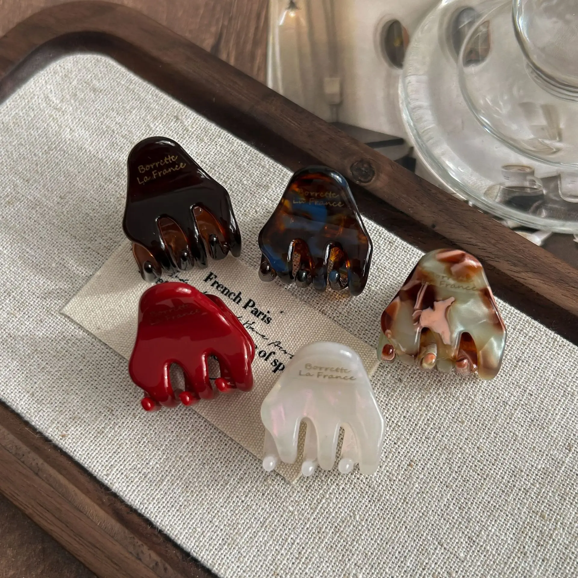 ホットニューバングスサイドトップクリップ多用途ヘッドギアヘアピン韓国製絶妙アセテート小型グラブクリップ女性用