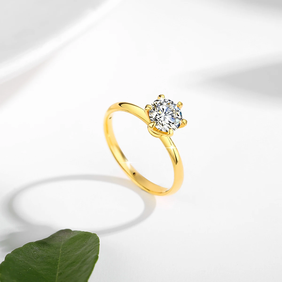 Szjinao 100% joyería de oro de 14k anillos de oro Real Color D 1ct Moissanite diamante joyería de boda anillo solitario para mujeres al por mayor