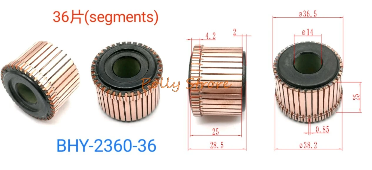 1Pc 14/15/15.5/16x36.5x28.5(25)mm 36P Copper Bars Alternator Electric Motor Commutator BHY-2360-36