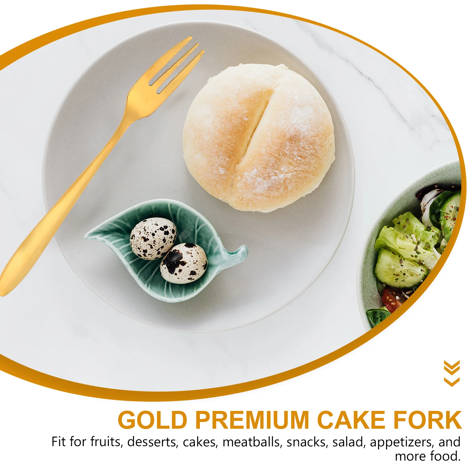 

4Pcs Stainless Steel Forks Cake Forks Three Prong Toothpicks Food Picks for Fruits Desserts Salads Appetizers Metal Tableware