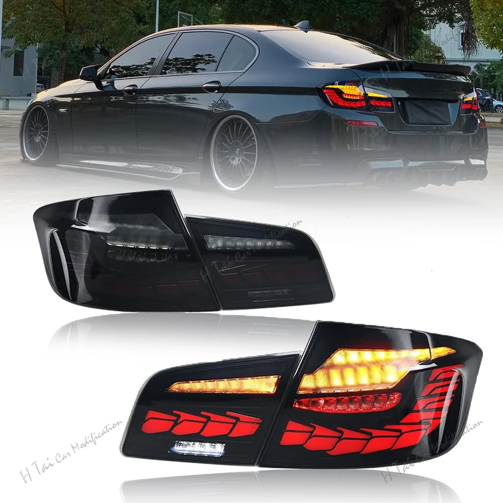 Para tylnych lamp LED do BMW serii 5 F10 F18 M5 520i 530i 535i 540i 528i xDrive z lat 2011-2019, kompletna lampa tylna, zestaw tylnych świateł samochodowych.