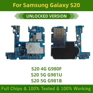 Bilashmart 100% Tested Unlocked Logic Board Samsung Galaxy S20 4G G980F G980 S20 5G G981U G981B G981 Motherboard Chips