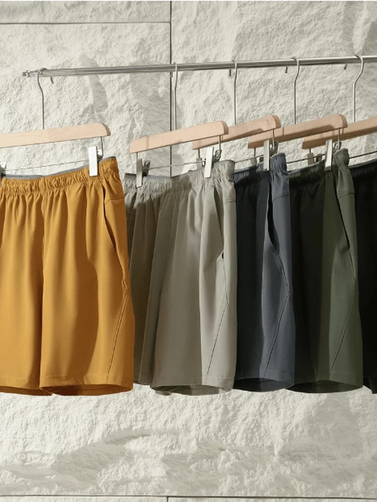 

Спортивные брюки для активного отдыха, мужские эластичные дышащие брюки с охлаждающим эффектом, летние повседневные прямые брюки до колен, молодежная мода