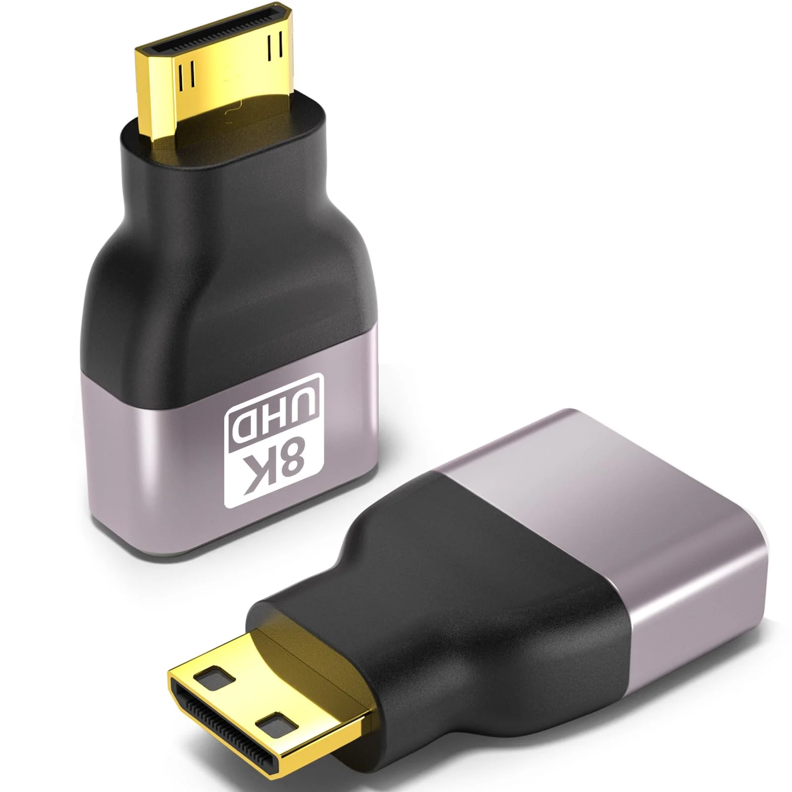 

Mini HDMI-compatible to HDMI-compatible Adapter, Gold-Plated 8K@60Hz High-Speed Bidirectional Adapter for Lapptops TVs Monitors