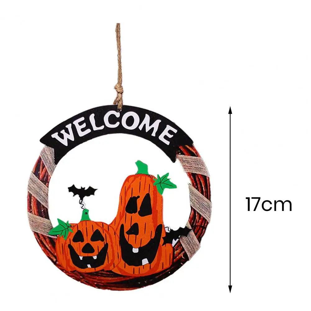 Halloween Decoration Halloween Pendant Spooky Halloween Party Decorations Pumpkin Bat Hanging Pendant Wooden Welcome Sign