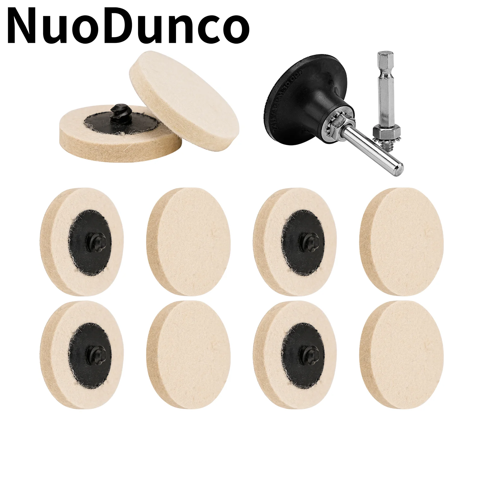 2Inch Wool Felt Polishing Discs Round Wheel Compressed Wool Fabric Quick Change Disc Surface Polishing Buffing Pads Wheel