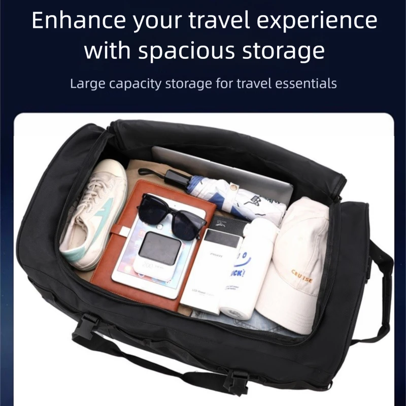 Heavy-Duty กระเป๋า Duffel ล้อเลื่อนกันน้ําแบบพับได้พร้อมสายสะพายไหล่ปรับได้และกระเป๋าสําหรับ Travel GYM