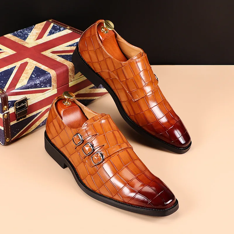 Fashion Italian Crocodile Shoes Formal Wedding Shoes Men Elegant Shoes For Men Designer Zapatos De Vestir De Hombre Ayakkabı