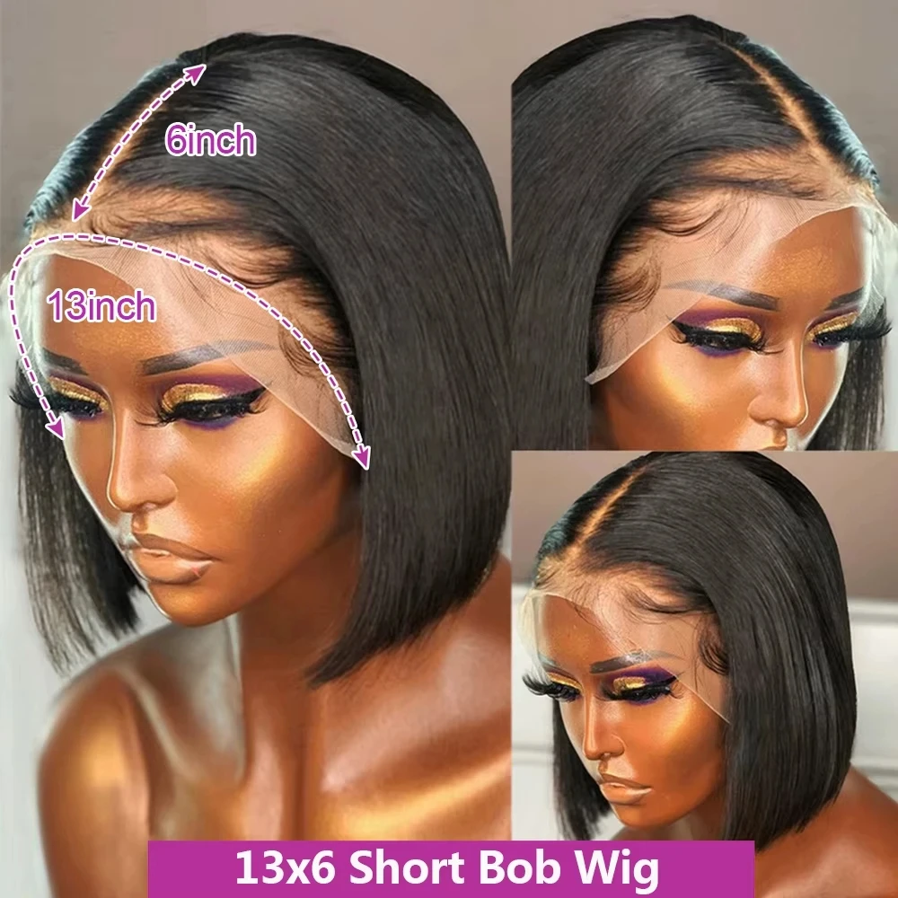 Bone Straight 13x4 13x6 Lace Front Human Hair Wigs Cheap Short Bob Wig Brazilian Glueless 4x4 5x5 Lace Closure Wigs For Women image 4