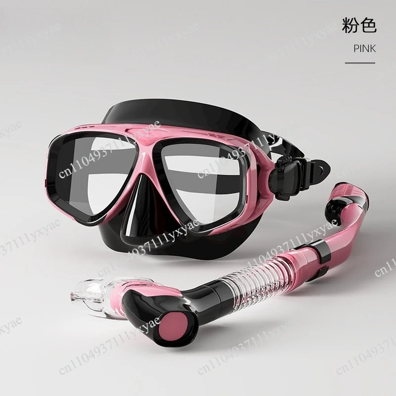 Snorkeling three treasure set myopia diving goggles mask anti-choking breathing tube long fins snorkeling equipment