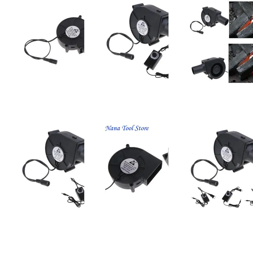 

31GJ Outdoor Camping Cooking Grills Fan Adjustable Speed BBQ Blower 110V 220V DC3-12V