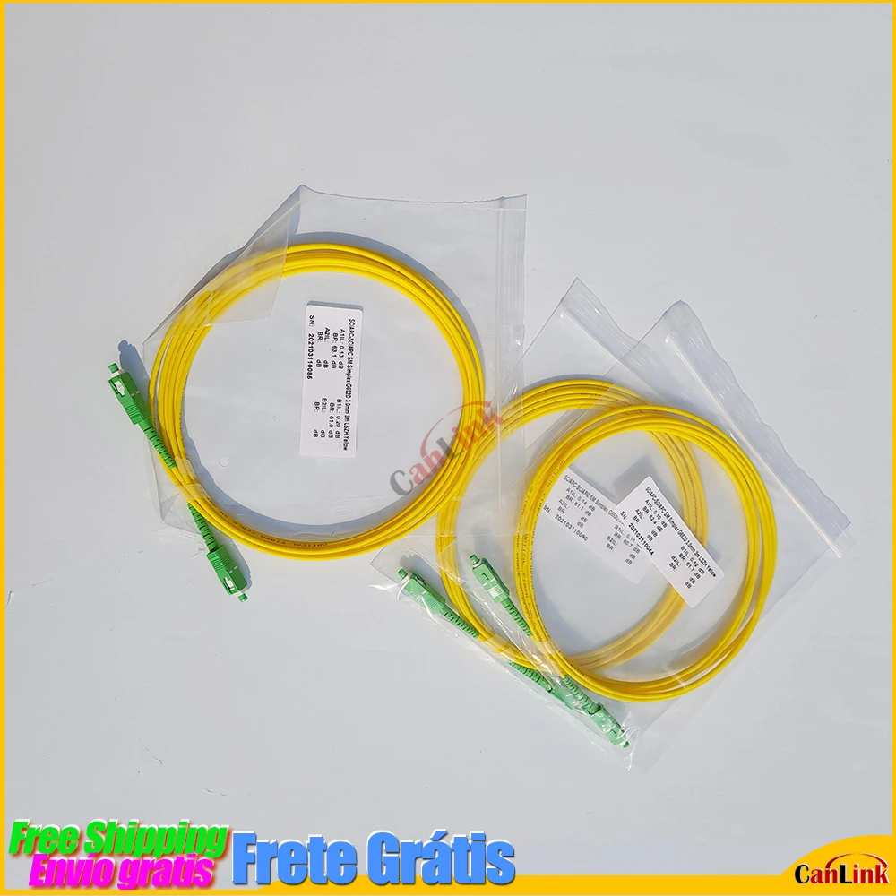 

50pcs 1/2/3/5/10M SC APC-SC APC SM Simplex SX 3.0mm 9/125um SC/APC Fiber Optic Patch Cord Jumper Cable