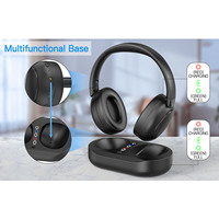 TV Headphone Battery Level Display Optical AUX 3.5mm 2.4G Bluetooth 5.3 Stable Connection Wireless TV Headphone for Xmas Gift