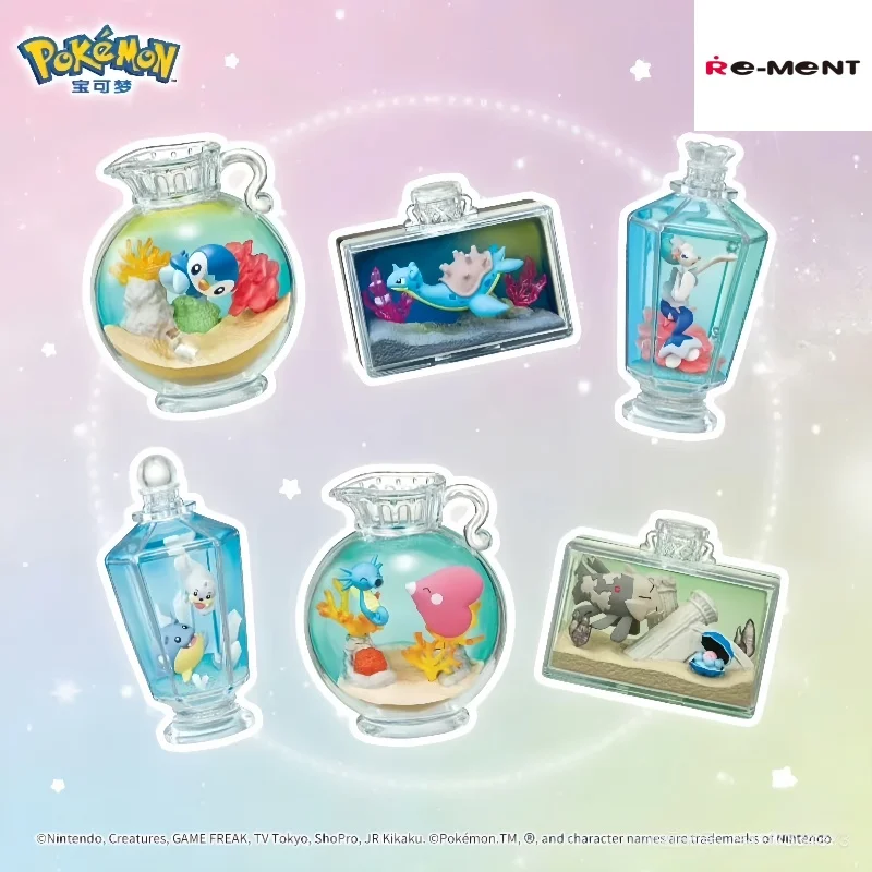 

Genuine Re-Ment Pokemon Figure Re-Ment Aqua Bottle Collection 2 Drift Bottle Luvdisc Horsea Piplup Lapras Pvc Collection Gifts