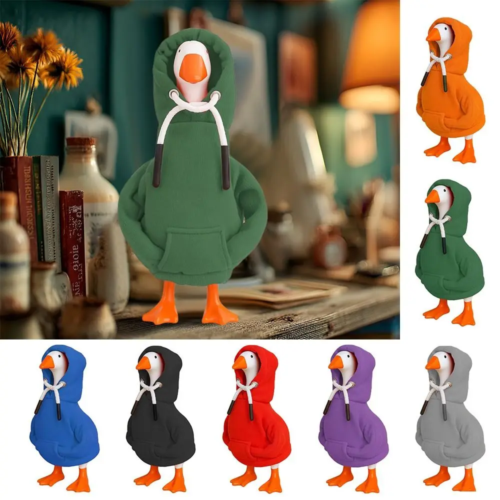 5 Inch Goose Outfits Red Hoodies Soft Solid Color Desk Goose Outfits Clothes Tabletop Goose Costume for Table Decoration