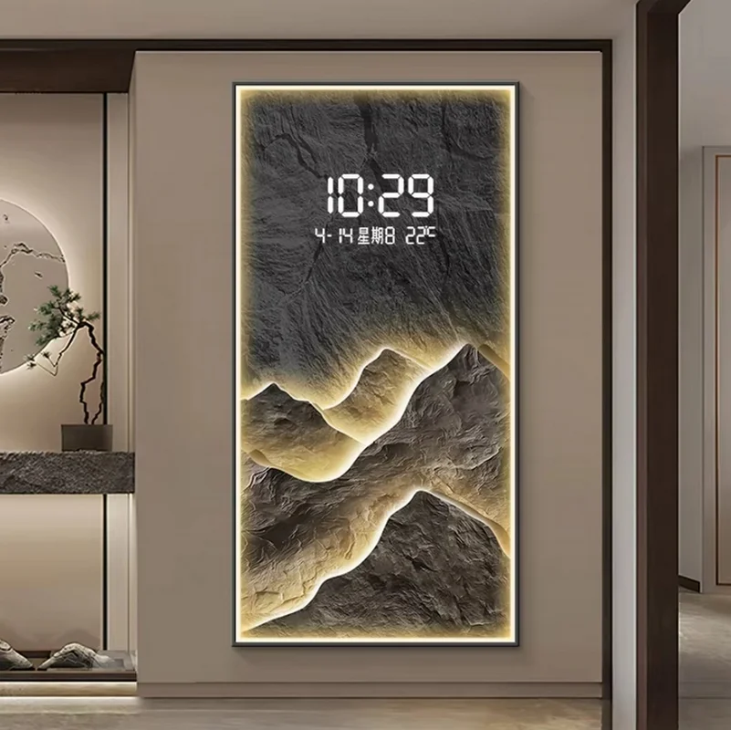 CX539QV Electronic Clock Wall Art Mural Living Room Modern Wall Watch Calendar Minimalist Horloge Murale Home Decoration