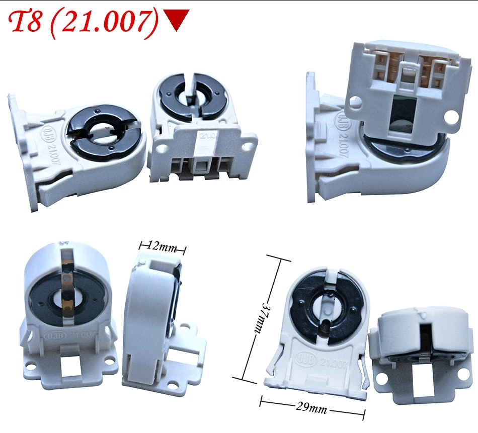 T8 fluorescent lighting socket lamp holder Tube Lamp Base Socket G13 Plastic Holder suitable for T8 Bracket lamp