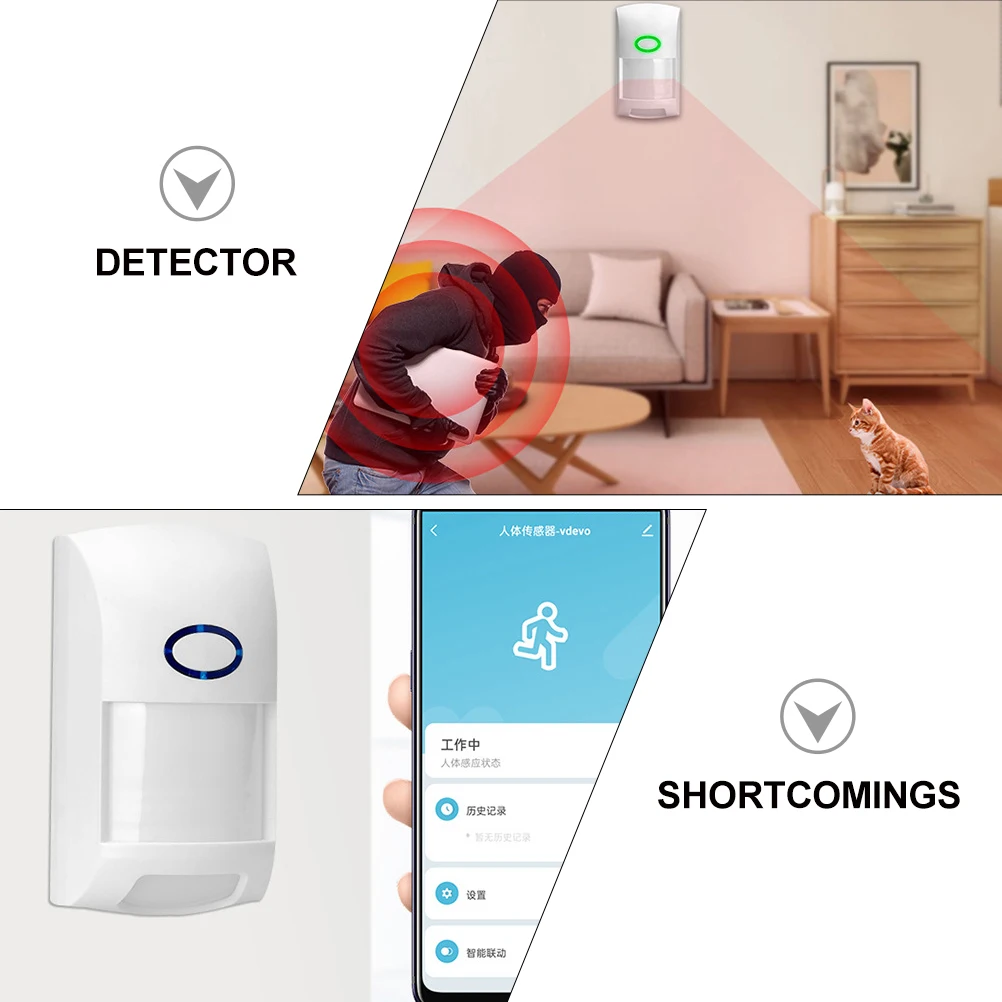1pc Smart Infrarood Alarm Home Security Sensor Persoonlijk Alarmsysteem Fire Motion Home Supply Beveiligingsapparaat