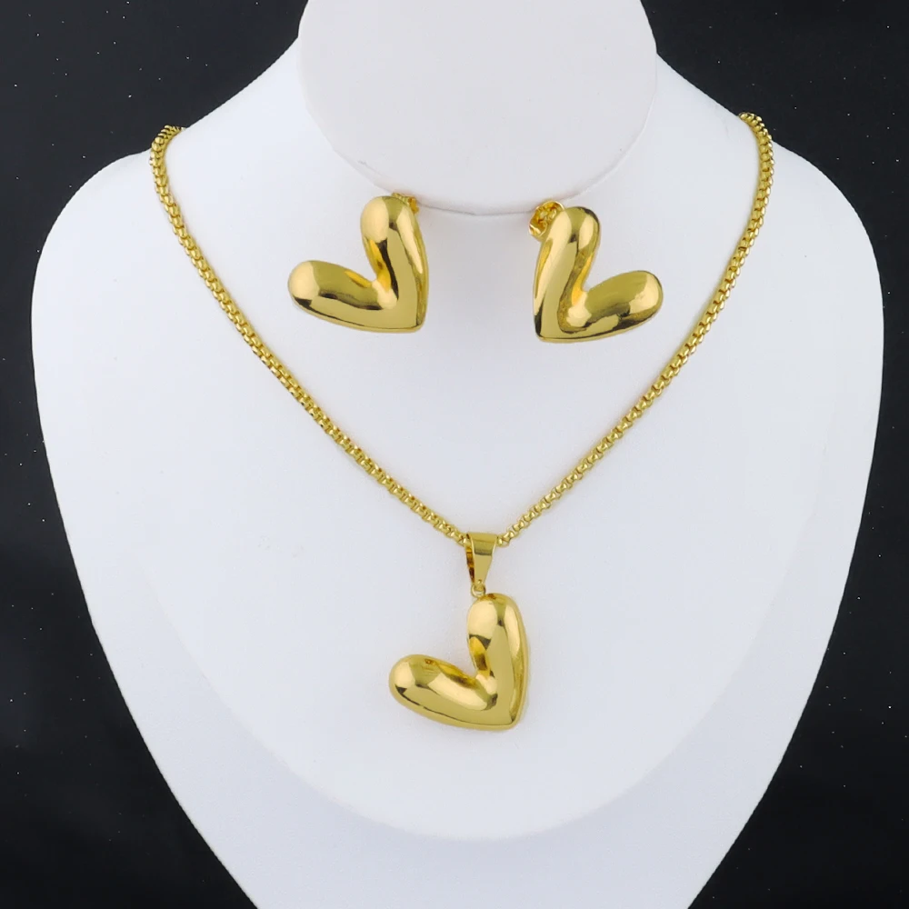 

Indian Gold Plated Flower Bridal Jewelry Set for Women, Dubai Costume, Stainless Steel Necklace, Earrings Combo, Wedding Party G