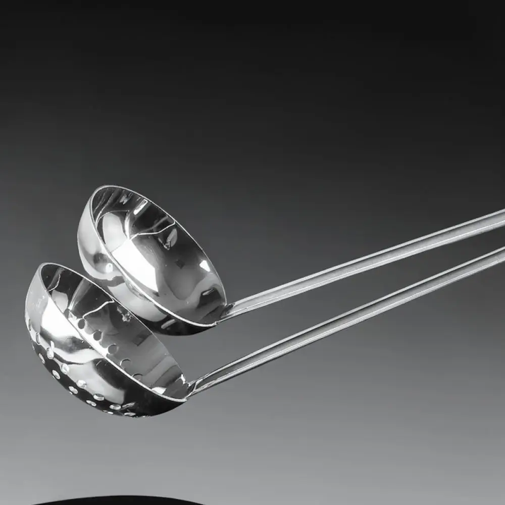 Durable Stainless Steel Kitchen Spoon Long Handle Ladle With Hanging Hook Thickened Cooking Tool For Soup And Porridge