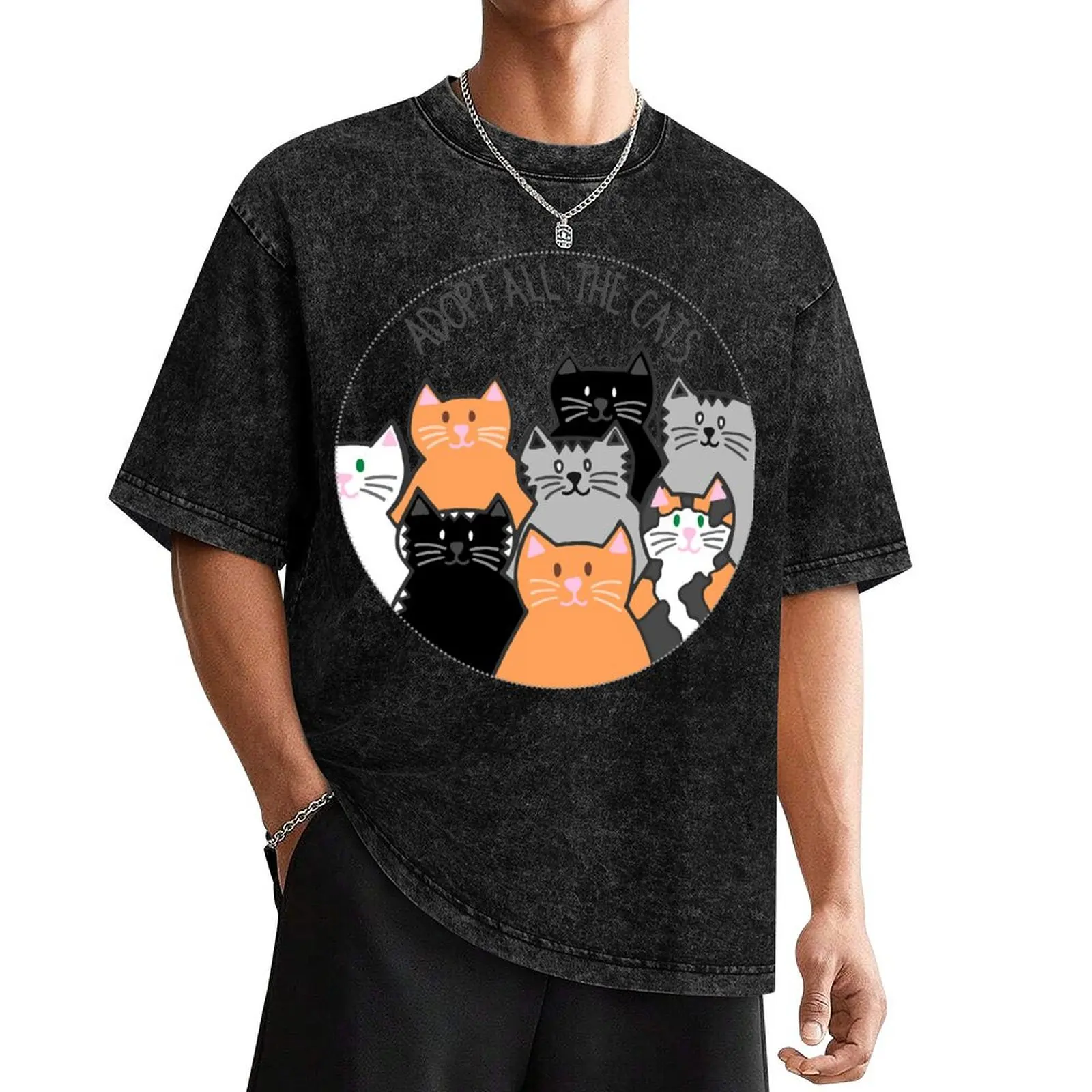 Adopt-All-the-Cats T-Shirt Aesthetic clothing shirts graphic mens fashion