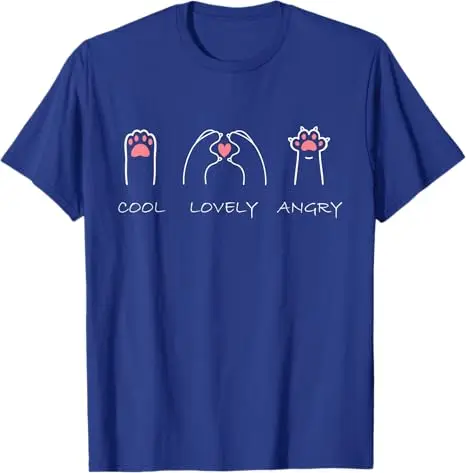 Paw Attitude Tees Funny Angry Cute Cat Paw for Cat Lovers T-Shirt Cute Kitty Y2k Design Graphic Outfit Fashion Short Sleeve Tops