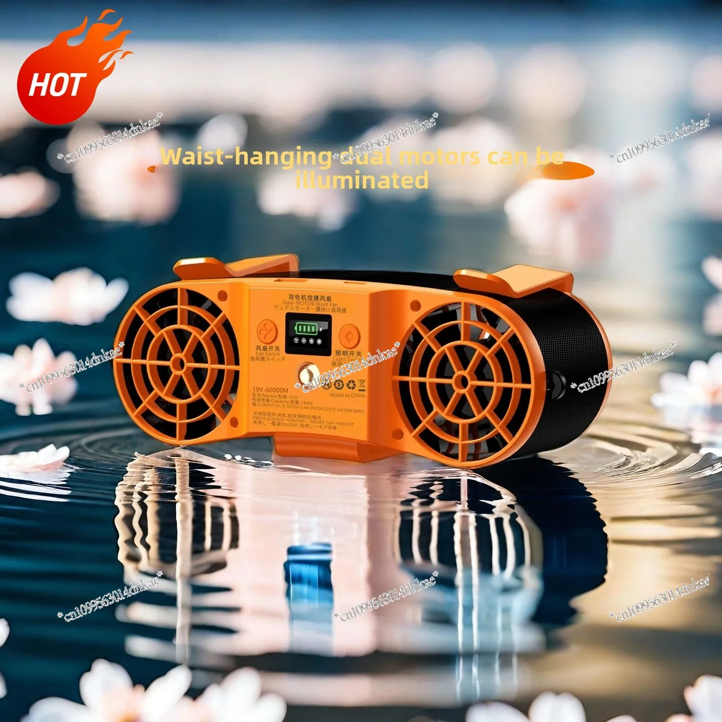 

[48 Hours Battery Life] 60000 MAh Waist Fan Double Trend Outdoor High Temperature Cooling Construction Site Neck Type
