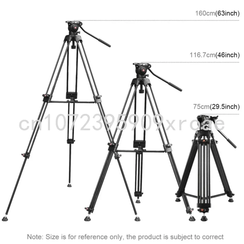 Professional Heavy Duty Video Camcorder Aluminum Alloy Tripod with Fluid Drag Head for DSLR / SLR Camera