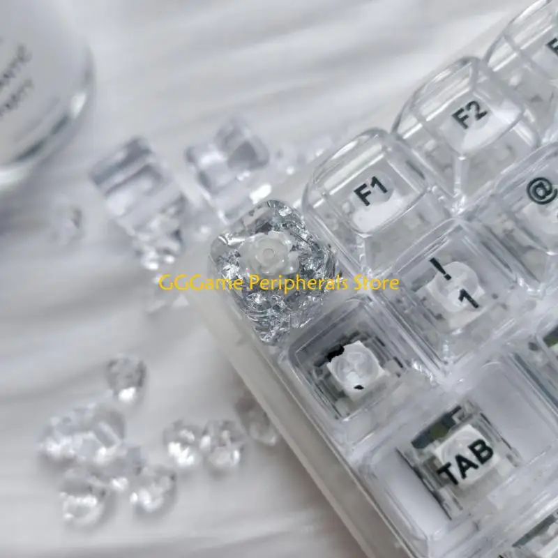 

U55B Mechanical Keyboards Resins Keycaps OEM Profile Translucents Camellias Flowers Keycaps Customized ESC