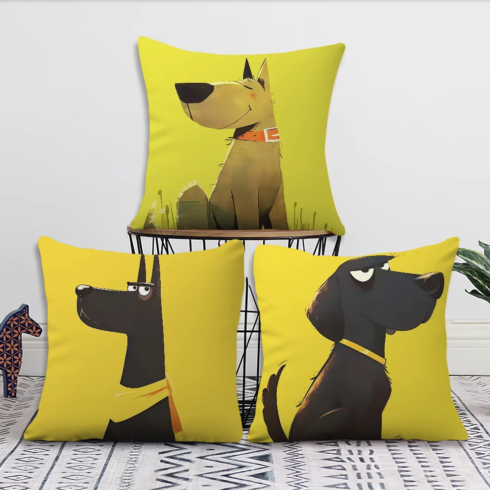 Cute Puppy PatternS  cushion cover For Pillow Printing Sofa Decoration Home Car Room Coffee Shop Office Nordic Simplicity